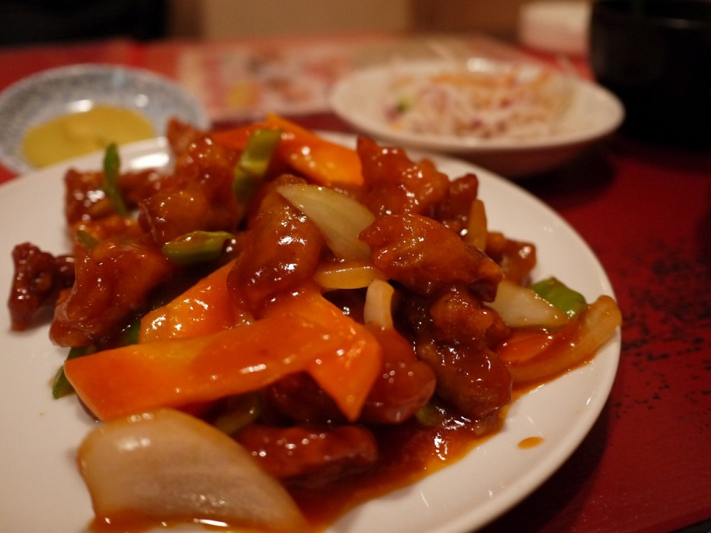 王ちゃんの中華 酢豚と、エビチリ定食