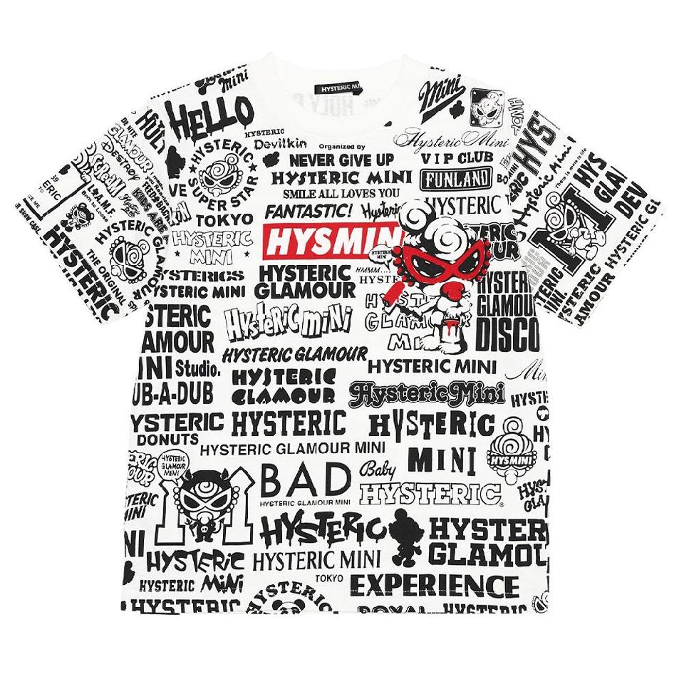 Hystericmini　GRAFFITI LOGO半袖Tシャツ 出典：http://www.hysteric-mini.com/shop/g/g1114121800614/
