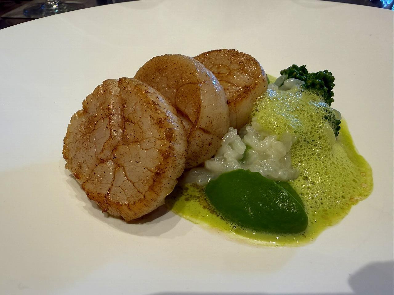 平日限定【Déjeuner】Menu marché 帆立のスナッケ 菜の花リゾット添え