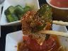 トマトと豆腐、春菊のサラダ　コチュジャンドレッシング